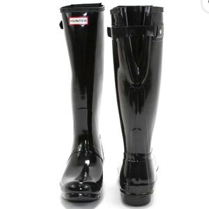 HUNTER Black Patent Leather/Shiny WOMEN’S Winter & Rain Boots, Size: 9 LIKE NEW!